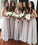 A Line V Neck Chiffon Sleeveless Gray Formal Cheap Prom Bridesmaid Dresses